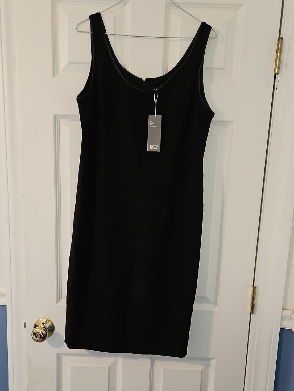 Eileen Fisher Black Sleeveless Scoop Neck Mini Dress